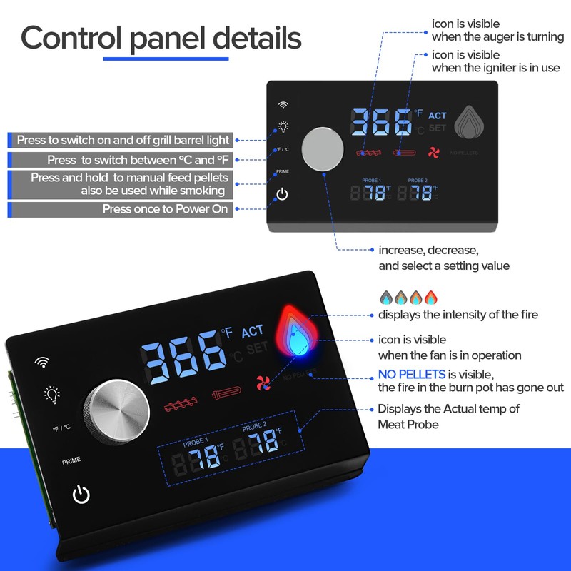 Digital PID WiFi Control Board Replacement Parts for Pit Boss