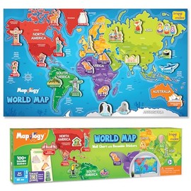 Imagimake Mapology World Map with Reusable Stickers | Geography Game for Kids Ages 5-8 | Learning Toys | Activities for Kids Ages 8-12 | Stem Toys | Gifts for Girls & Boys Age 5,6,7,8,9,10,11,12