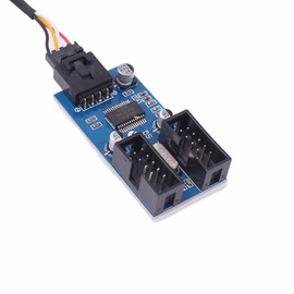 iHaospace USB Hub Internal Motherboard USB 2.0 9-Pin Header 1 to 2 Extension Hub Splitter Adapter 30 cm - USB Splitter 1 to 2 / Motherboard Extension Slot USB 2