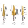 CeyMlem 3-Piece Step Drill Bit Set, Step Drill Bit with