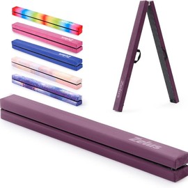 ZELUS 【SpringTok】ZELUS Gymnastics Balance Beam, Floor Balance Beam /Carry Handles Anti-Slip Base for Kids - Color: Purple