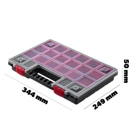 KADAX Organiser, Tool Box Made of Plastic, Small Parts Magazine with Transparent Lid, Small Parts Magazine in Various Sizes, Assortment Box (34 x 25 cm / 1 Piece)