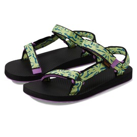 Teva Girls Original Universal Sandal, Beach Floral Wild Lime, 8 Little Kid