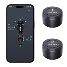 OBEST TPMS Air Pressure Sensor for Bike, Check with Smartphone, Instant Pressure and Temperature Monitoring, Easy Installation, Waterproof, Motorcycle, Two-Wheel, 0.7-7BAR