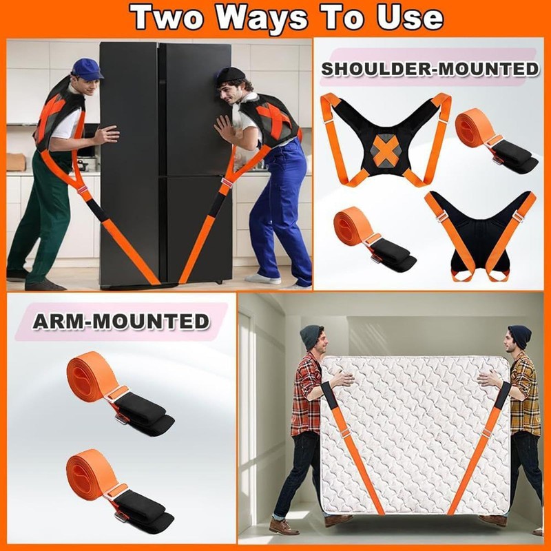Moving Straps - 2-Person Forearm Lifting Harness | Portable Adjustable