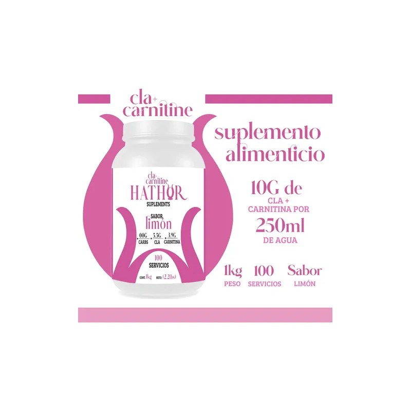 Cla Carnitina 1kg Hathor Suplements 100 Servicios Sabores