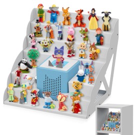 Delixike for Tonie Shelf Magnetic,Toniebox Storage for 30-50 Tonie Figures Storage, Characters and Toniebox for Girls and Boys in White(13.7" D x 12.7" W x 10.6" H)