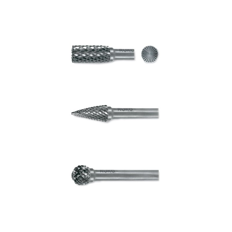 Ruko 116001 Carbide Metal Milling Cutters Set of 3