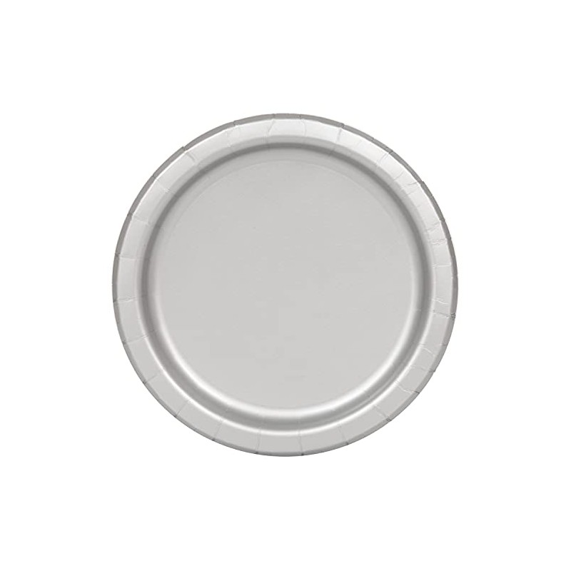 Unique 33448EU Eco-Friendly Paper Plates-23 cm-Silver Colour-16 Count (Pack of