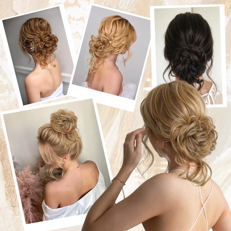 Mtuihfo Messy Bun Hair Piece, Scrunchie with Hair, Wavy Tousled