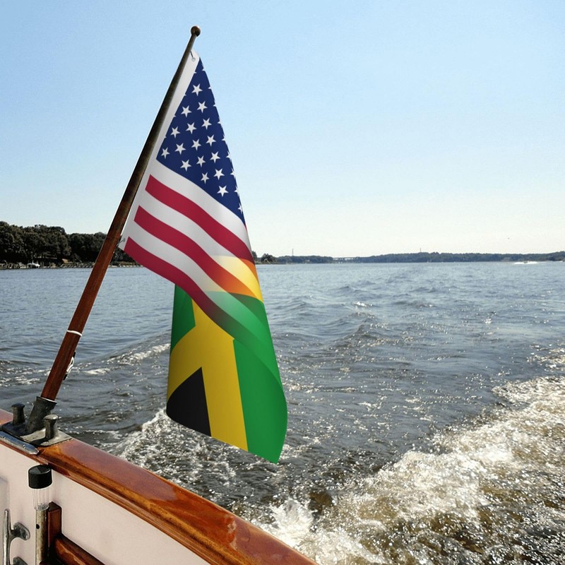 American flag and Jamaican flag 3x5 FT Double-Sided Printed Flag
