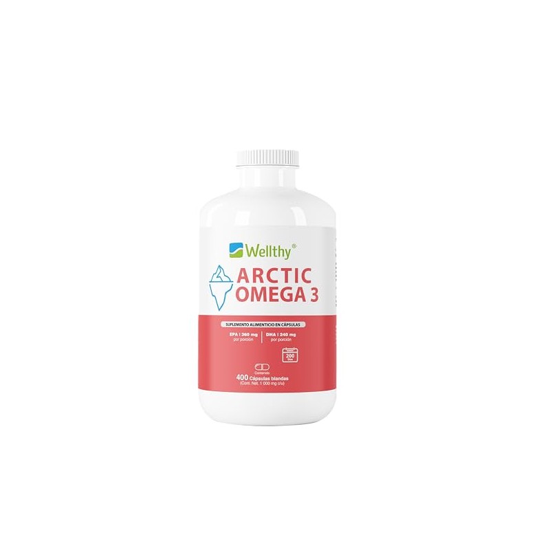Wellthy Acrtic Omega 3 Softgel 400 Cápsulas. 360mg EPA, 240mg