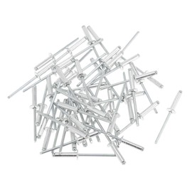 TUCKBOLD Dome Head Large Flange Blind Rivets Silver Tone 50 Pcs 4mm Grip Diameter 20mm Grip Length 8mm Flange Diameter Aluminum Alloy Iron