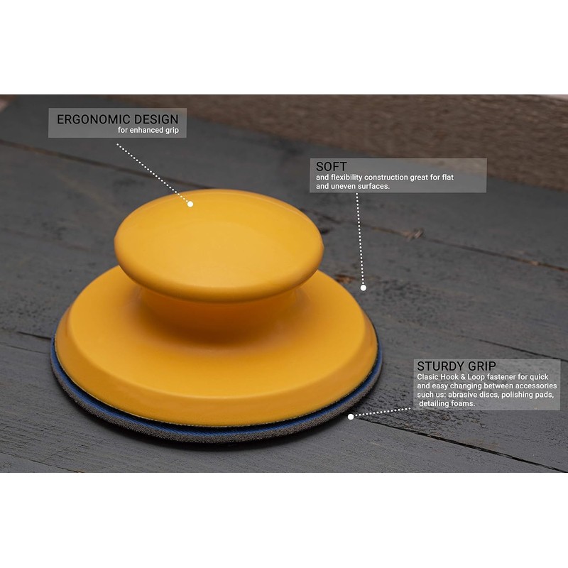 Glass Polish 15907 Hand Sanding Block, Hook & Loop Handheld