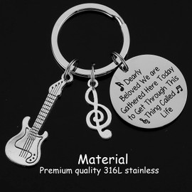 AHAETH Gifts For Guitar Players Men Key Chain Women Teen Teacher Prince Memorabilia Presents Jewelry Prince Guitar Keychain