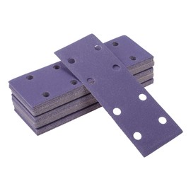 X AUTOHAUX 50Pcs Sanding Discs Wet Dry Waterproof Hook & Loop Sandpaper for Woodworking, Automotive Refinishing 7.80"x2.76" 8Hole 120Grit Purple Ceramic Abrasive