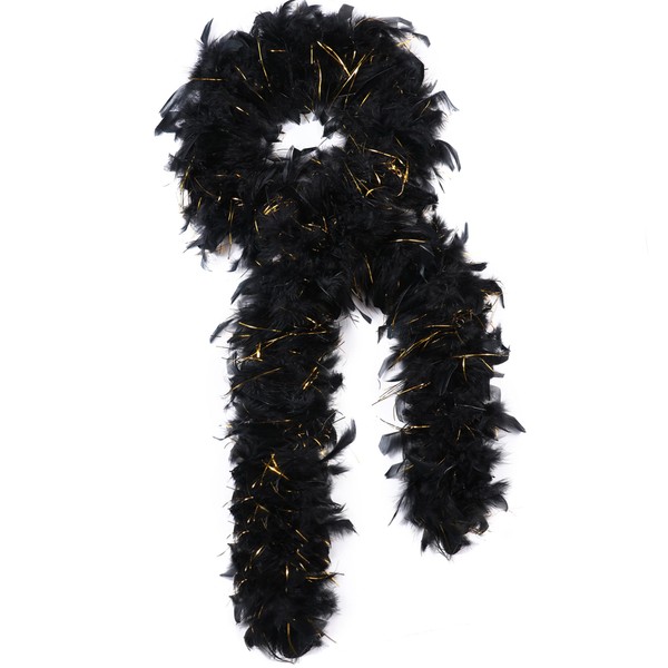 SOGUGOM Black with Gold Tinsel Boas - 50g 2 Yards