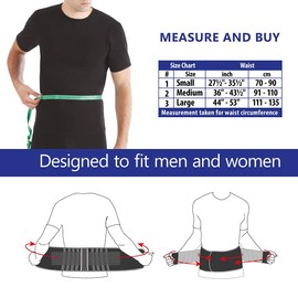 TOROS GROUP MANUFACTURE Back Support Belt Back Strap with Stabilising Rods for Pain Reduction and Posture Correction Adjustable Back Support Unisex with 8 Rib Stiffener Height 18 cm Black Medium