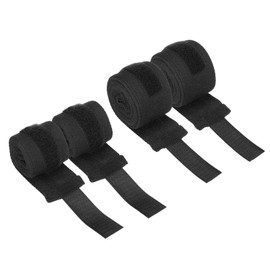 PATIKIL Boxing Hand Wraps, 98 Inch/197 Inch Length Elastic Boxing Wraps Cotton Fist Mitts Wrist Straps Protection for Muay Thai Martial Arts Kickboxing Bandages, Black