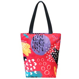 allydrew Foldable Lightweight Tote Bag with Durable Ripstop Polyester for Shopping, Travel, Gym, Beach, Casual, Everyday, Small, Abstract 2