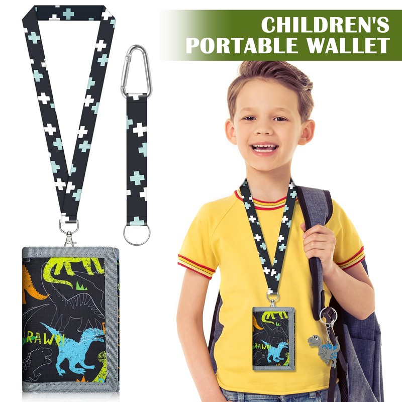 YNOYMO Children's Wallet Boys Mini Wallet Neck Pouch Boys Trifold