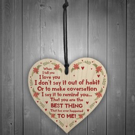 Valentines Gift For Him Her Thank You Gift Wooden Heart Anniversary Present Keepsake