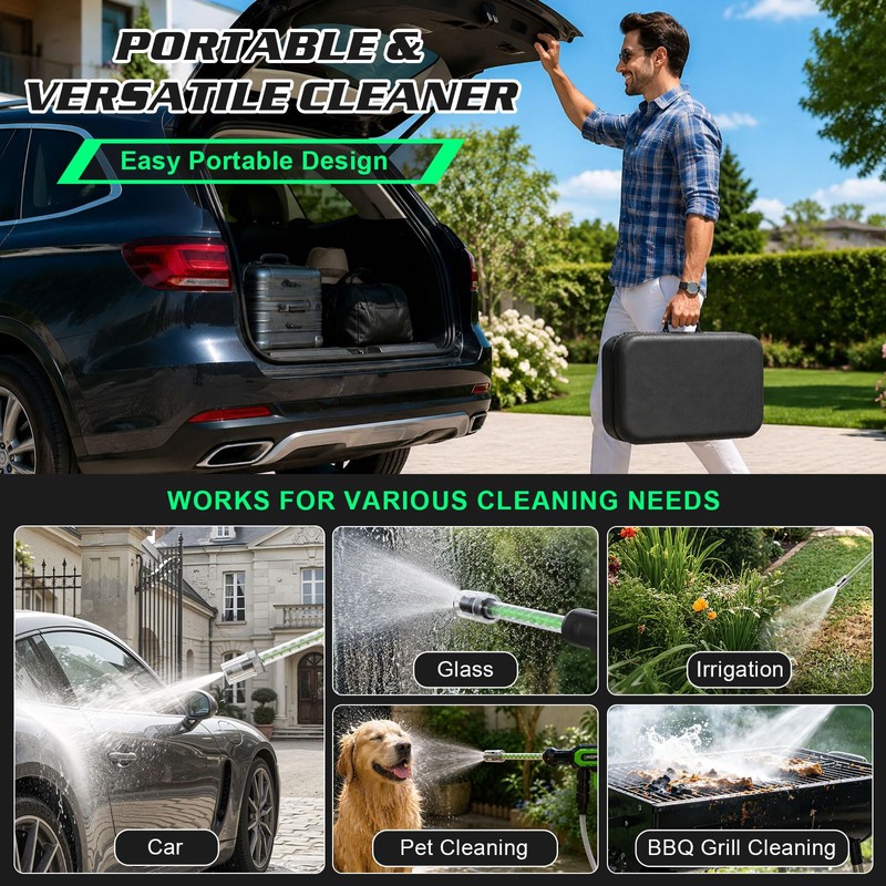 Cordless Portable Washer for Car,Brushless Battery Operated Handheld Washer