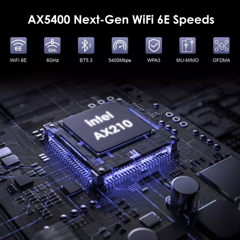 Universal PCIE WiFi-6E Tri-band WiFi Card 5400Mbps WiFi Network Card