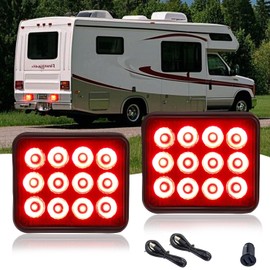 ADAURIS 2PCS Red Magnetic strobe lights,flashing red light,Strobe Lights, Beacon strobe light,Warning Emergency beacon lights with Magnetic for Trucks Trailer Bus Tracto
