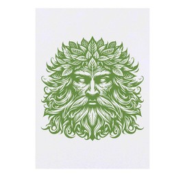 'Green Man Face' Temporary Tattoo - Water Resistant, Skin-Safe, Non-Toxic Transfer (TO00084181)