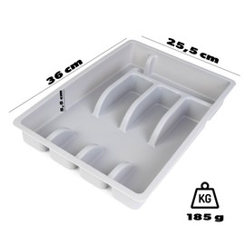 KADAX Drawer Insert for Cutlery, Drawer Organiser System, Robust Organiser for Drawers, Functional Drawer Divider, Cutlery Tray (Light Grey)