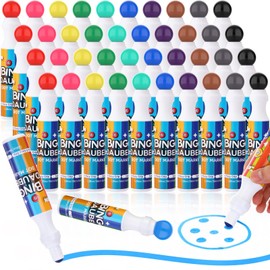 Crtiin 48 pack Mixed Colors Set of Bingo Daubers Dot Markers bulk Bingo Supplies in 12 Colors Dot Art Markers 1.28 oz Dot Paint Craft Ideal for Art and Crafts Painting Supplies Drawing Coloring