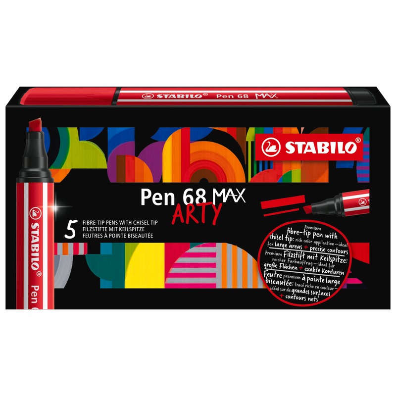 Premium Fibre-Tip Pen with Chisel Tip - STABILO Pen 68
