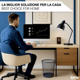 IPEA Waste Paper Bin Made of Black Wire Mesh - 26 x 23 cm - Waste Paper Bin Recycling for Office, Home, Room, School - Metal - Waste Bin for Desk, Table, Furniture