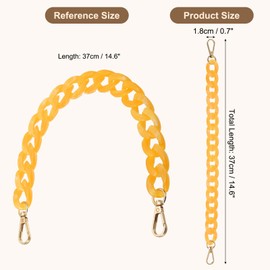 PATIKIL Acrylic Purse Strap, 15 Inch Acrylic Chain Purse Straps Replacement Luxury Handbag Strap Fashionable Purse Clutches Handles for Shoulder Bag Crossbody DIY Crafts, Orange White
