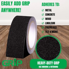 Anti Slip High Traction Grip Tape for Stairs, Steps, Indoor, Outdoor - Black (4" x 34 Feet)