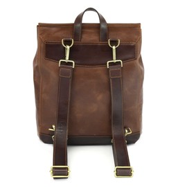Style N Craft Backpack, Full-Grain Leather Travel Backpack, Light and Dark Brown Combination (392153)