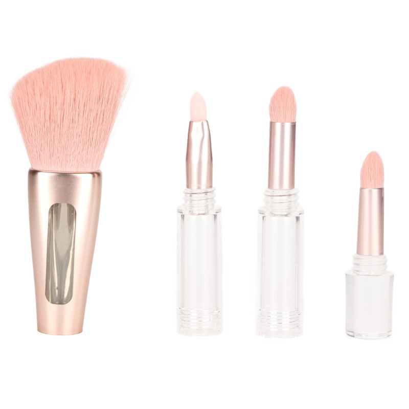 4 in 1 Makeup Brush Simple Elegant Portable Transparent Handle