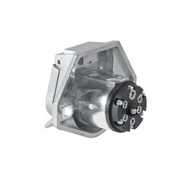 TORQUE 7-Way Round Wiring Harness Vehicle-Side Socket, SAE J560 Style Die-Cast Zinc Housing, 7 Pin Round Connector for Semi Truck Trailer (TR15720)
