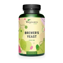Brewer's Yeast 2500 mg | With Biotin for Healthy Skin, Hair and Nails | 100% Natural No Additives | Laboratory Tested | German Production | 120 High Dose Capsules | Vegan | Vegavero®