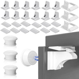 8 PCS Seguros para Puertas y Cajones Bebé Iman,Cierres Magnéticos de Seguridad para Niños,Fácil Instalación Adhesiva y sin Taladros, Funciona con la Mayoría de Armarios y Cajones, 12 Cerraduras + 3 Llaves(8+2)
