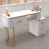 Manny Table Nail Height 78CM Nail Table vs. 1-person Workbench Shelf, Q. Light and luxurious style board surface gold and white, 1 piece / 매니 테이블 네일 높이78CM 네일테이블 대 1인 작업대 선반, Q. 가볍고 고급스러운 스타일의 보드 표면 골드와 화이, 1개