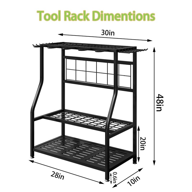 YIZAIJIA Garden Tool Organizer Holder Heavy Duty Steel Rack Up