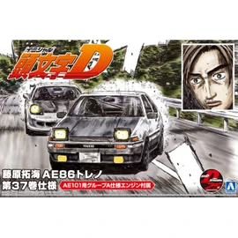 Aoshima Bunka Kyozai Initial D No. 6, Takumi Fujiwara, AE86 Toreno, Volume 37, 1/24 Scale, Plastic Model