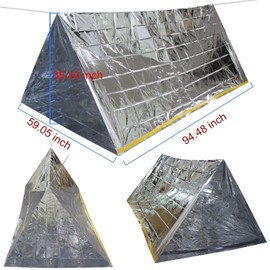 Wady 3-In-1 Emergency Survival Blanket Tent Sleeping Bag, Heat Reflective Waterproof Mylar Emergency Survival Thermal Shelter Tube Tent, Sleeping Bag, Blanket Survival Kits for Camping Hiking