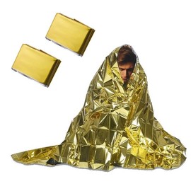 super large thermal Emergency Blanket （2 pack）measuring 83“ x 63” - Mylar Blanket for Survival | Car Essential Kits, Emergency Kits, Camping, Hiking, Hurricane Supplies | Essential Survival Gear