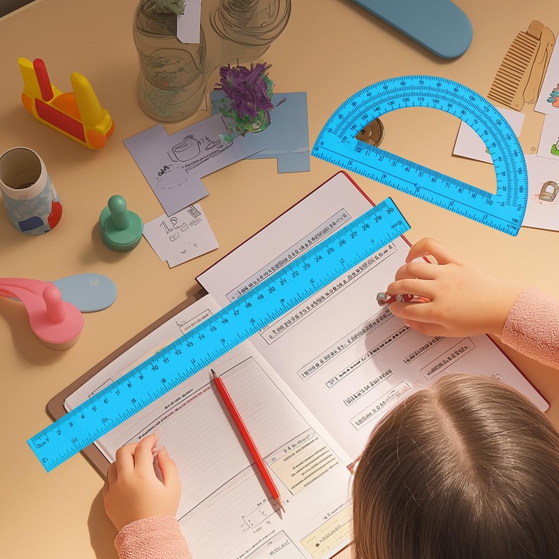 Tdfronien 2 Packs 12 Inch Plastic Ruler and 6 Inch