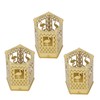 Metal Assembled Pen Holder Gold Hollow Pattern Flamingo Surfaces Plating