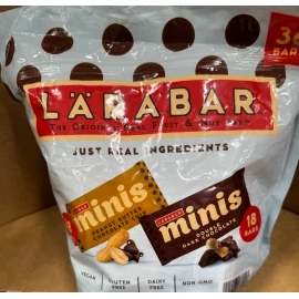 LÄRABAR Larabar Mini Bars, Peanut Butter Chocolate Chip & Double Dark Chocolate 36ct