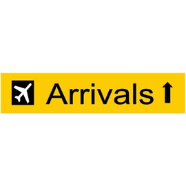 Airport Reproduction Sign, Stag & Hen Arrivals Airport Metal Sign 16"x4"